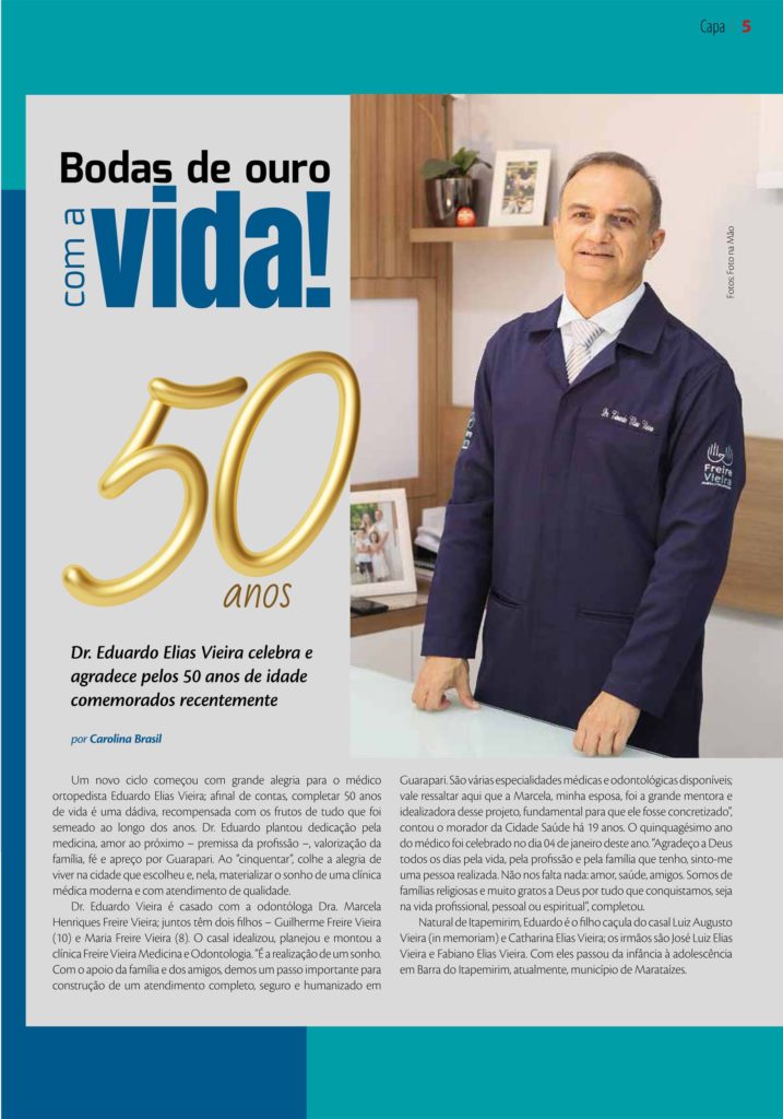 Dr Eduardo Elias Vieira Ortopedista Clínica Freire Vieira Guarapari Revista Sou 