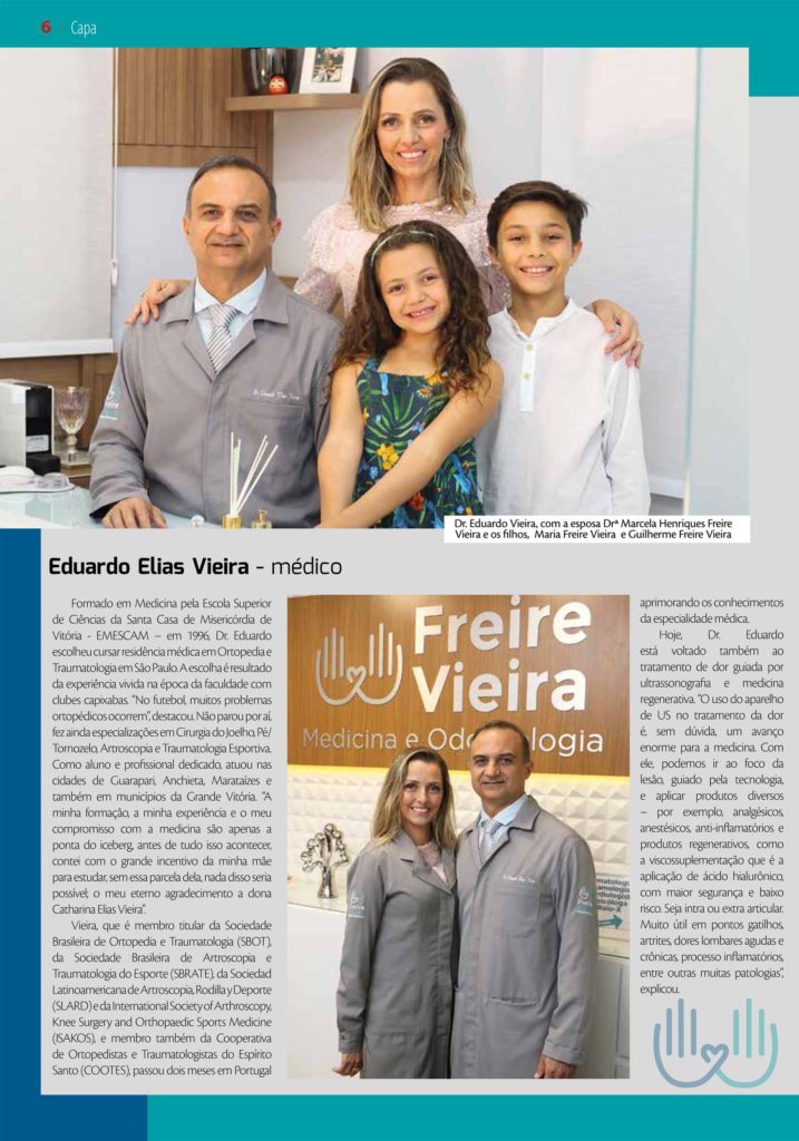 Dr Eduardo Elias Vieira Ortopedista Clínica Freire Vieira Guarapari Revista Sou 